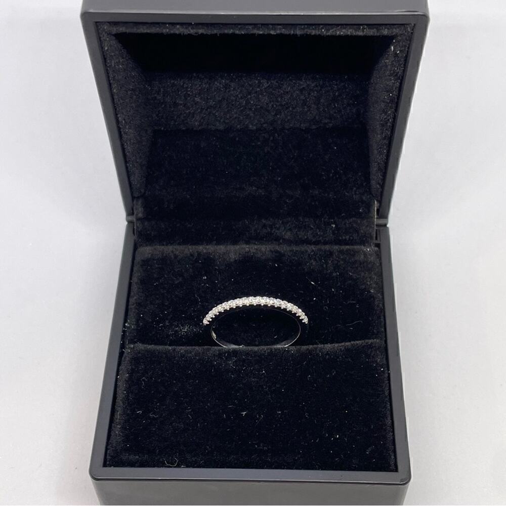 Moissanite Diamond Half Eternity Band Ring Dainty Wedding Stacking Band White